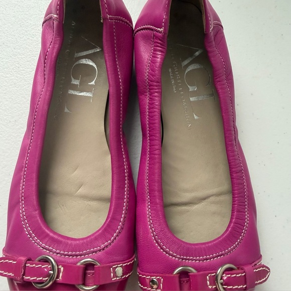 AGL Attilio Giusti Leombruni Monika Pink Ballet Flats Patent Leather Toe 38.5 - Picture 11 of 16